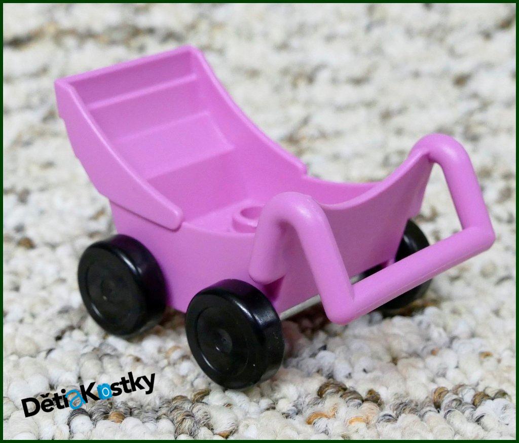 Lego® Duplo® Kočárek Růžový - Široká Černá Kola