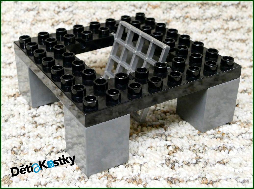 Lego® Duplo® Podložka/Deska 8x8 s Mříží Černá (Šedá Mříž)