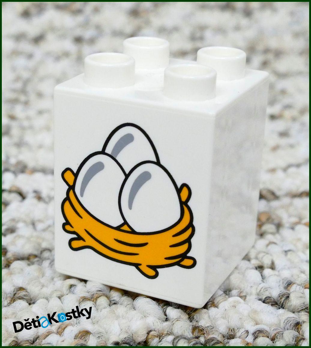 Lego® Duplo® 2x2x2 Bílá - Hnízdo s Vajíčky