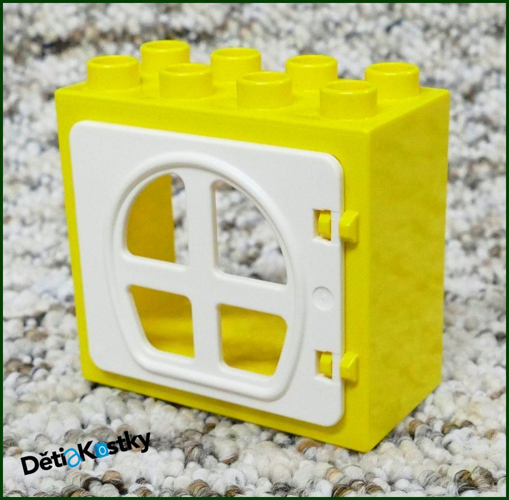 Lego® Duplo® Kostka s Dveřmi Žlutá - Bílá Dvířka s Okny