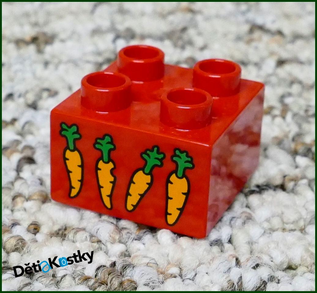 Lego® Duplo® Kostka 2x2 Červená - Mrkvičky