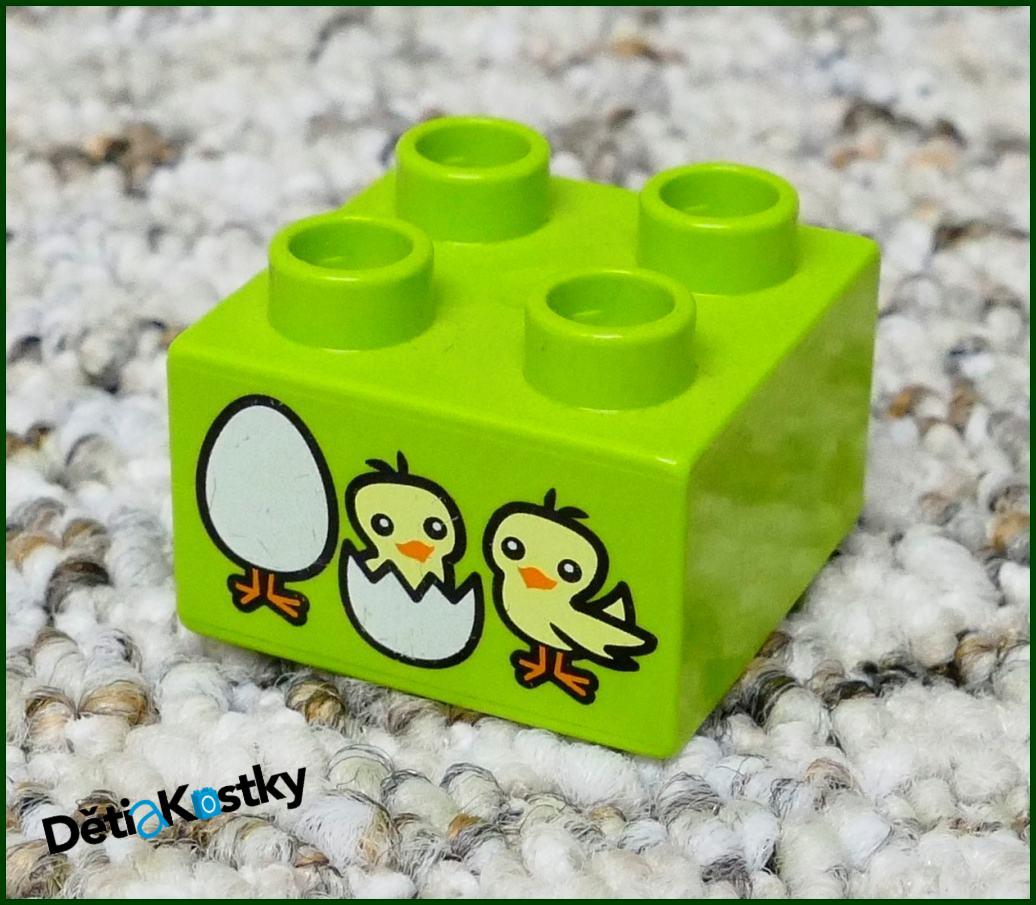 Lego® Duplo® Kostka 2x2 Limetka - Kuřátka