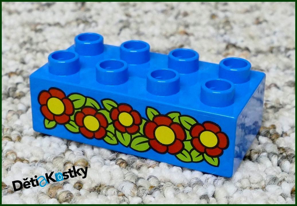 Lego® Duplo® Kostka 2x4 Modrá - Barevné Květiny