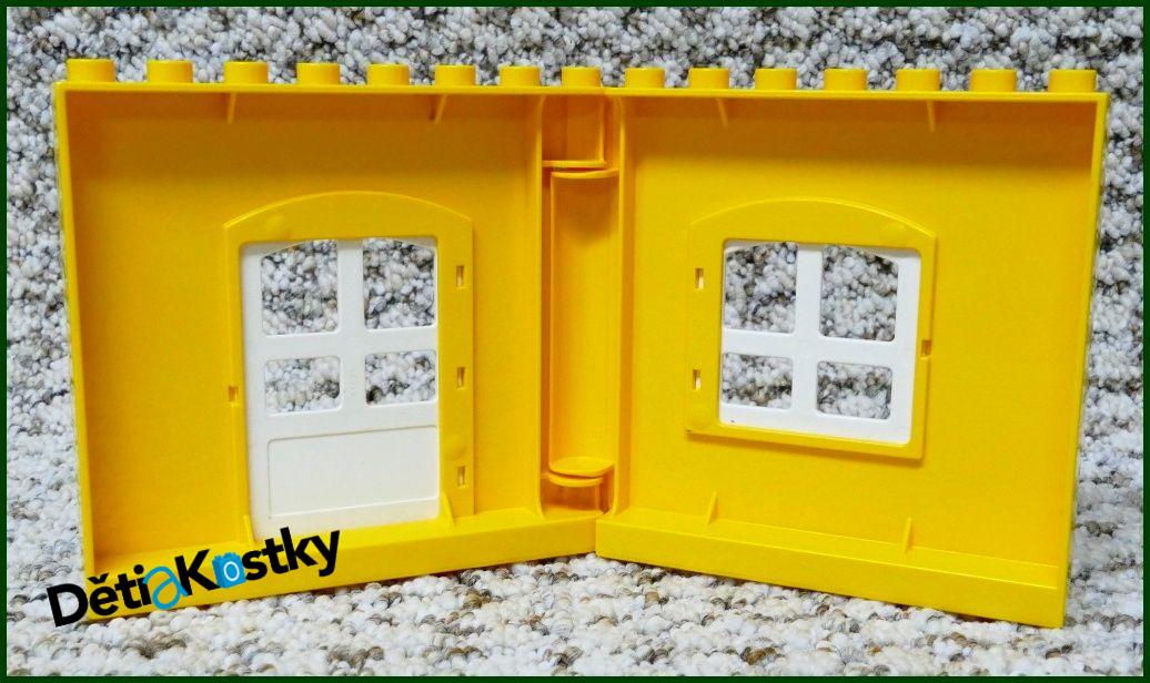 Lego® Duplo® Stěna Domu s Dveřmi a Oknem Oranžová