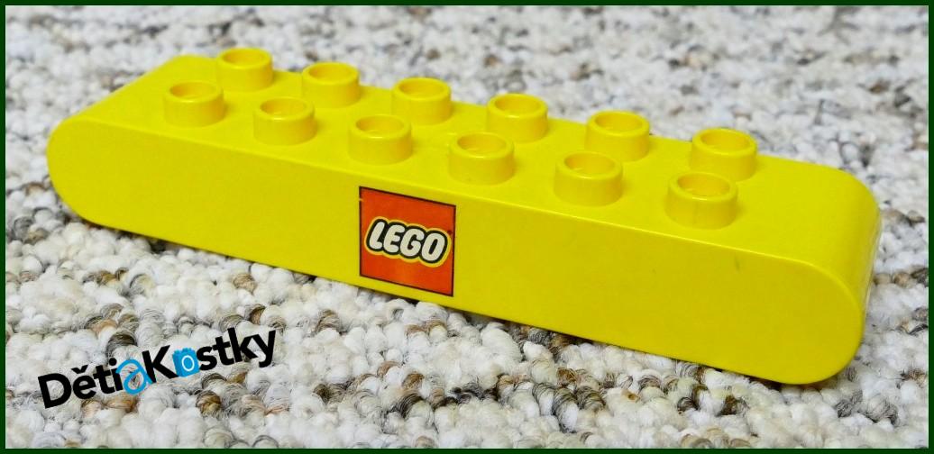 Lego® Duplo® Kostka Dlouhá 2x8 Žlutá - Nápis Lego