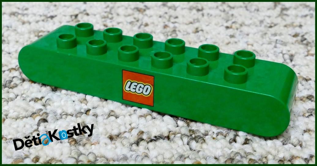 Lego® Duplo® Kostka Dlouhá 2x8 Zelená - Nápis Lego