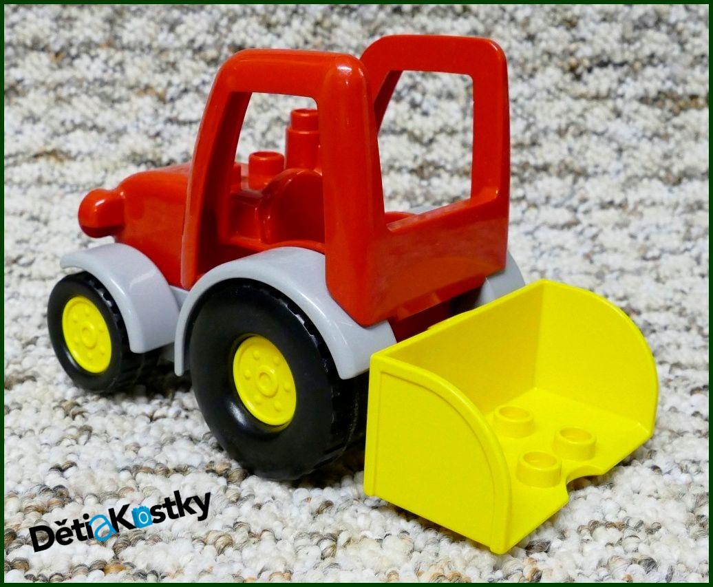 Lego® Duplo® Traktor Novější Červený se Žlutou Radlicí
