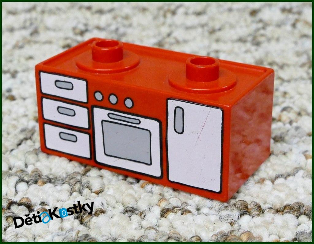 Lego® Duplo® Kuchyňská Linka se Šuplíky (Trouba) Červená