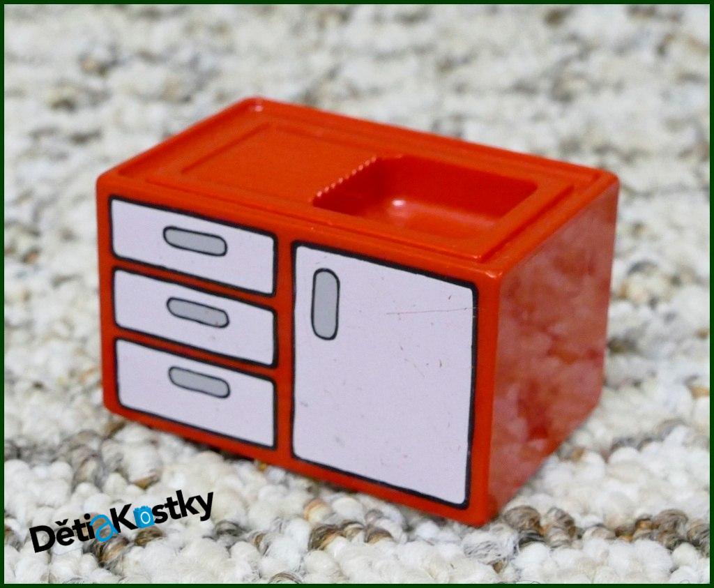 Lego® Duplo® Kuchyňská Linka s Dřezem Červená