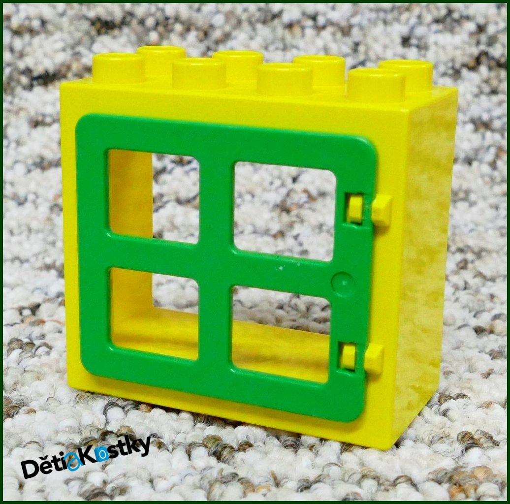 Lego® Duplo® Kostka s Oknem Žlutá - Zelená Okenice Hranatá