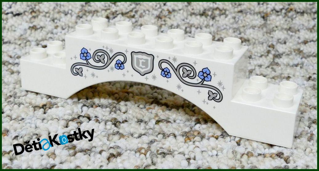 Lego® Duplo® Kostka Dlouhá Klenba Bílá s Potiskem Květin