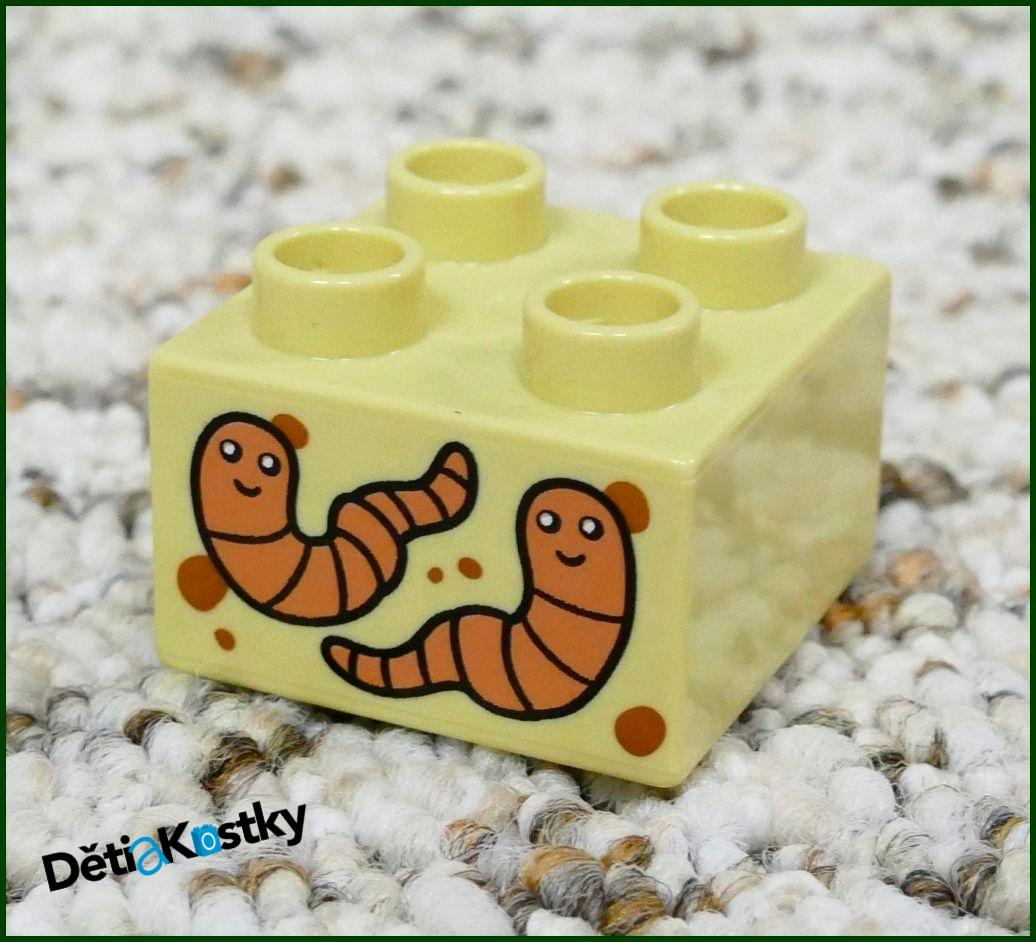 Lego® Duplo® Kostka 2x2 Béžová - Červíci