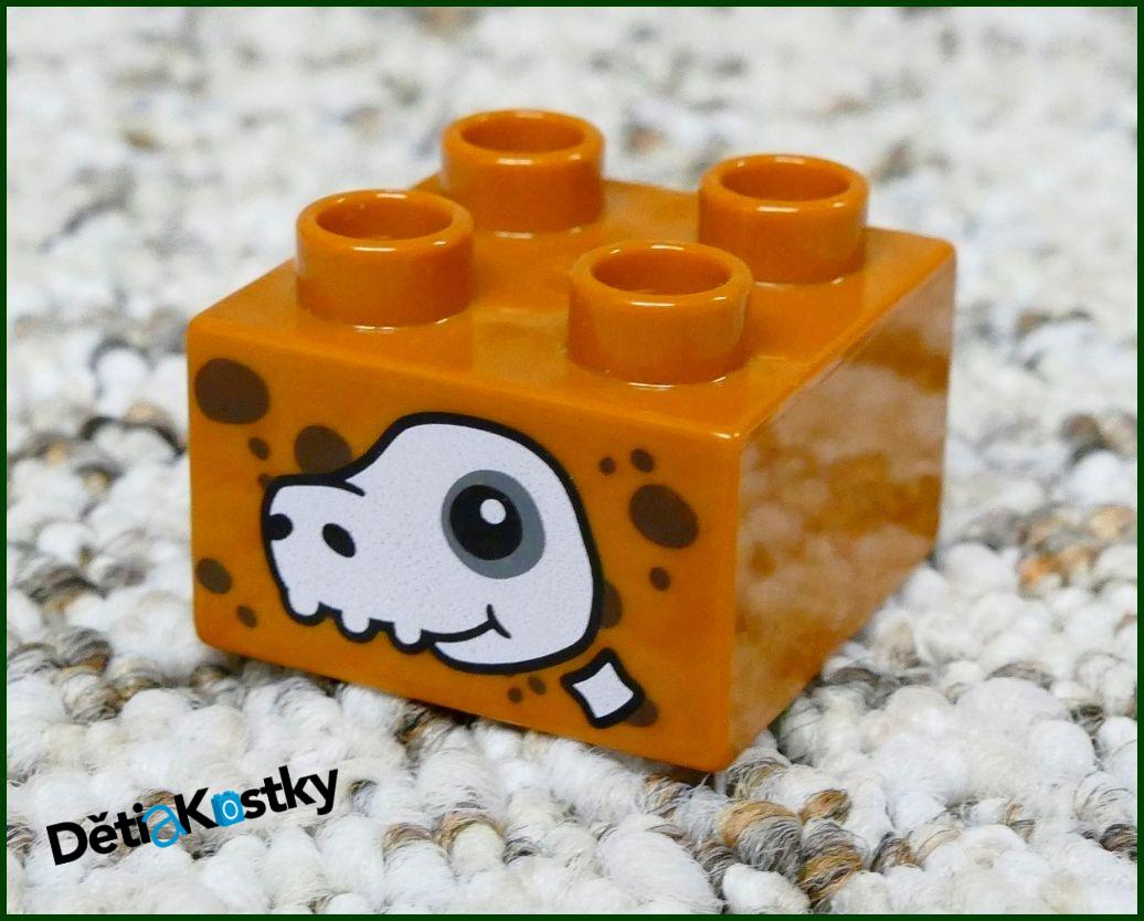 Lego® Duplo® Kostka 2x2 Hnědá - Lebka Dinosaura