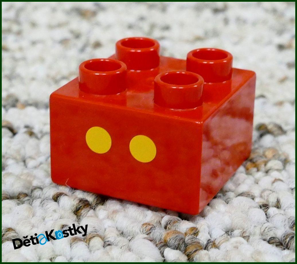 Lego® Duplo® Kostka 2x2 Červená - Dvě Tečky