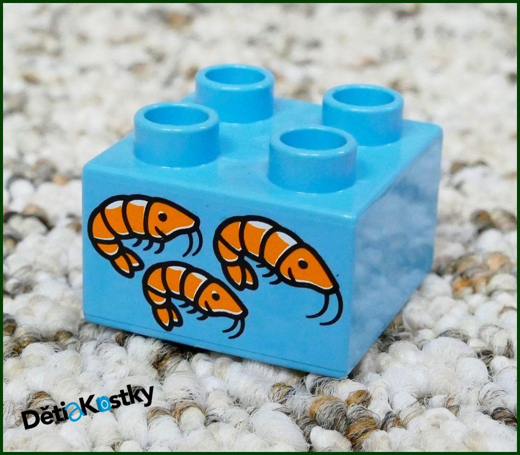 Lego® Duplo® Kostka 2x2 Tyrkysová - Krevety