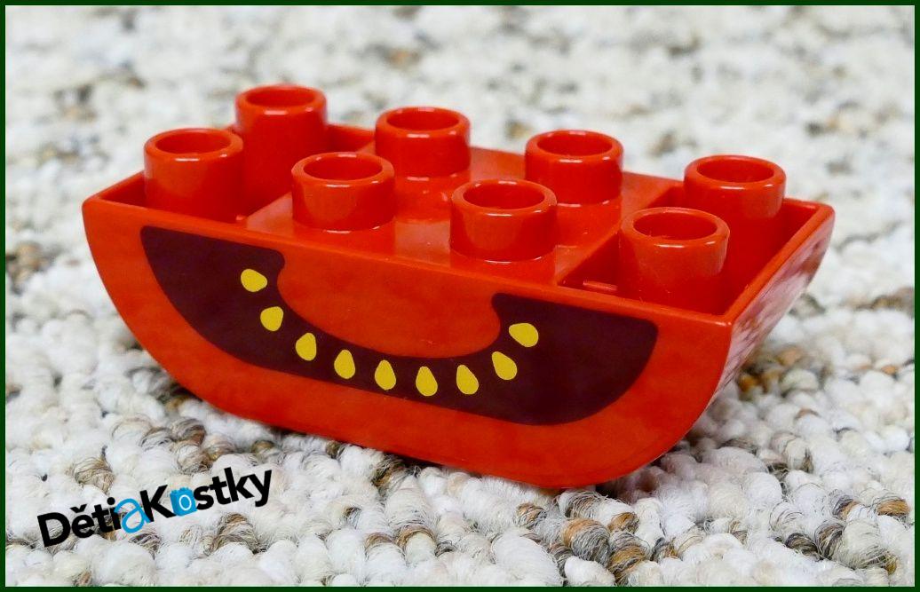 Lego® Duplo® Kostka 2x4 Zaoblená Invert Červená s Tečkami - Meloun