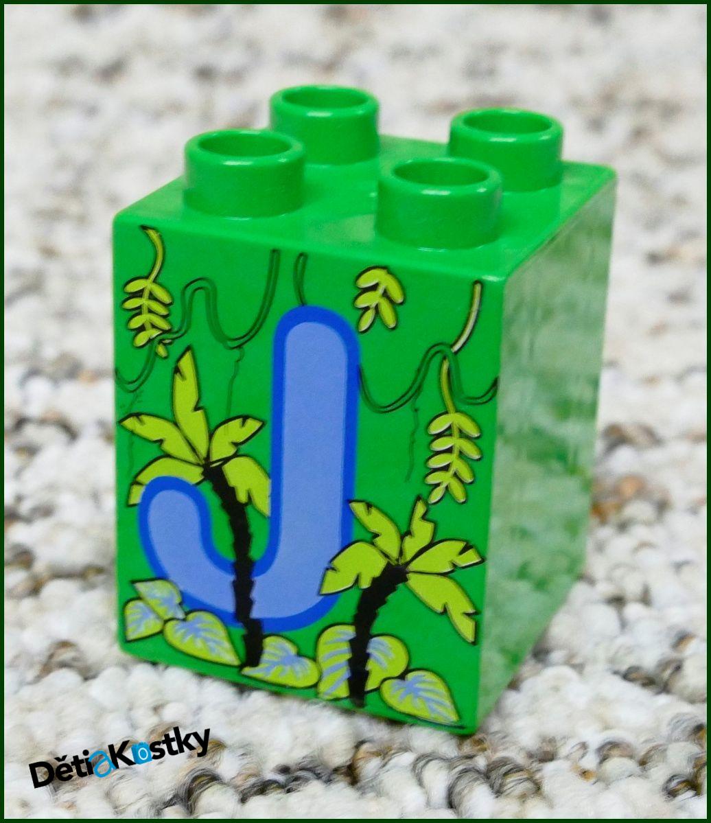 Lego® Duplo® Kostka 2x2x2 - Písmeno J (Jungle)
