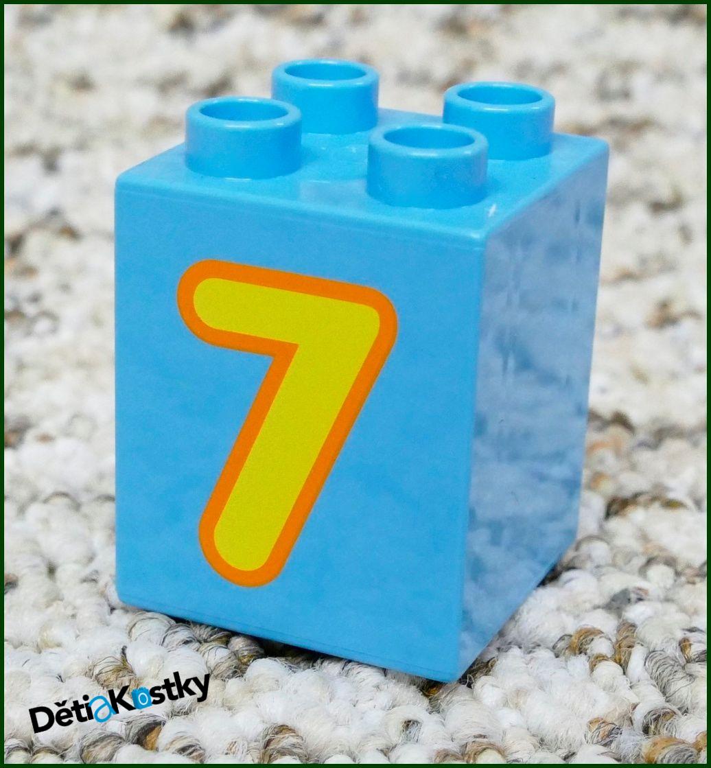 Lego® Duplo® Kostka 2x2x2 Tyrkysová - Žlutá Sedmička