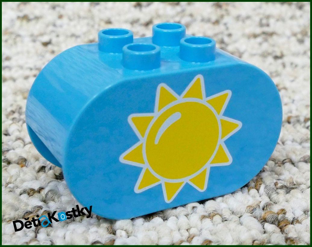 Lego® Duplo® Kostka 2x4x2 Zaoblená Tyrkysová - Měsíček a Sluníčko
