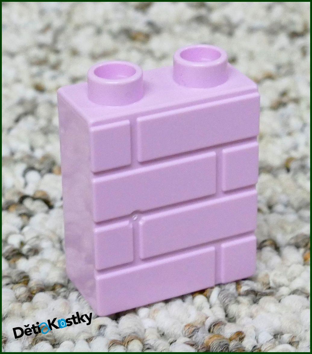 Lego® Duplo® Kostka 1x2x2 Růžová Tvarovaná - Cihly