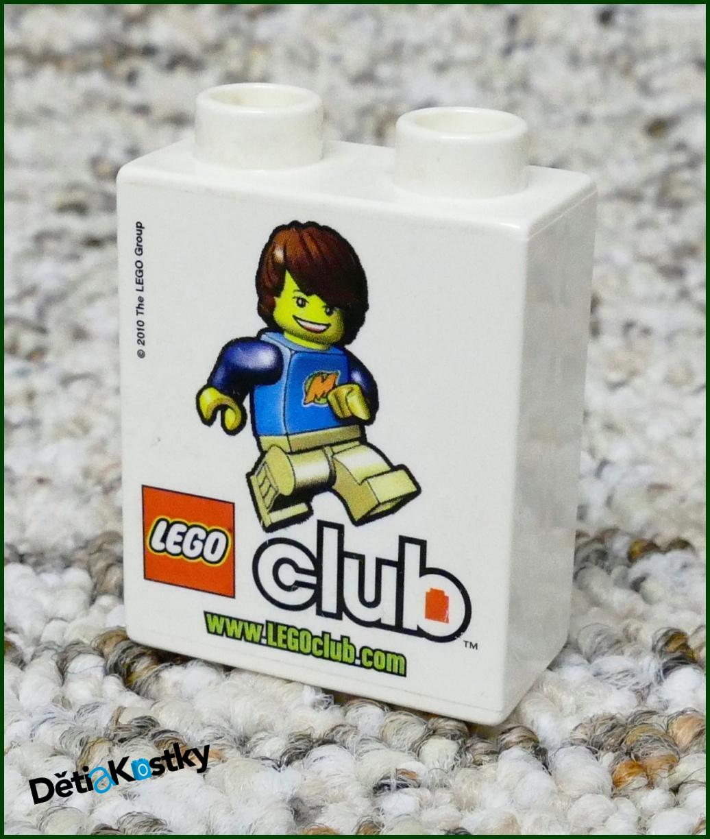 Lego® Duplo® Kostka 1x2x2 Bílá - Lego Club 2010