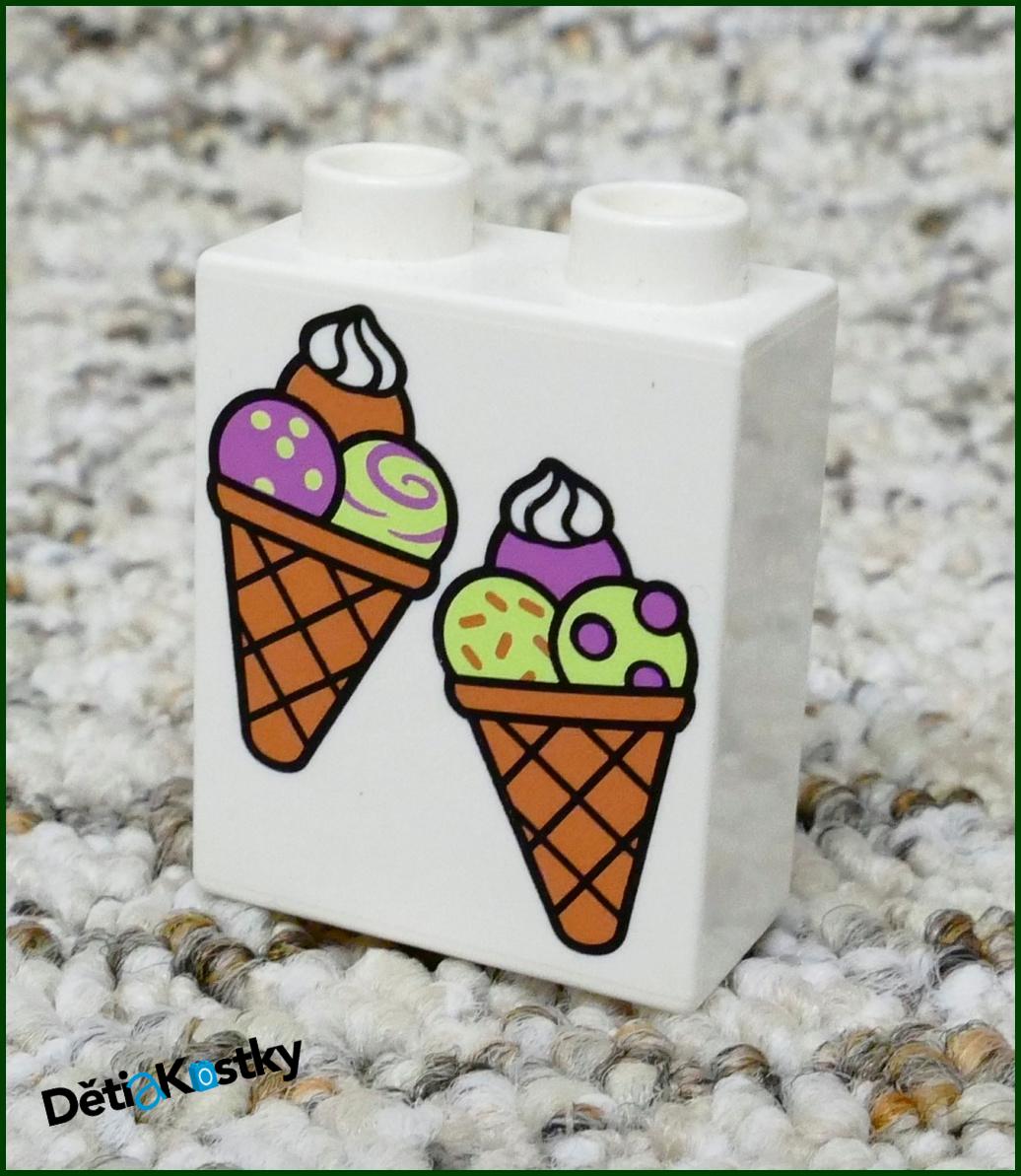 Lego® Duplo® Kostka 1x2x2 Bílá - Zmrzliny se Třemi Kopečky