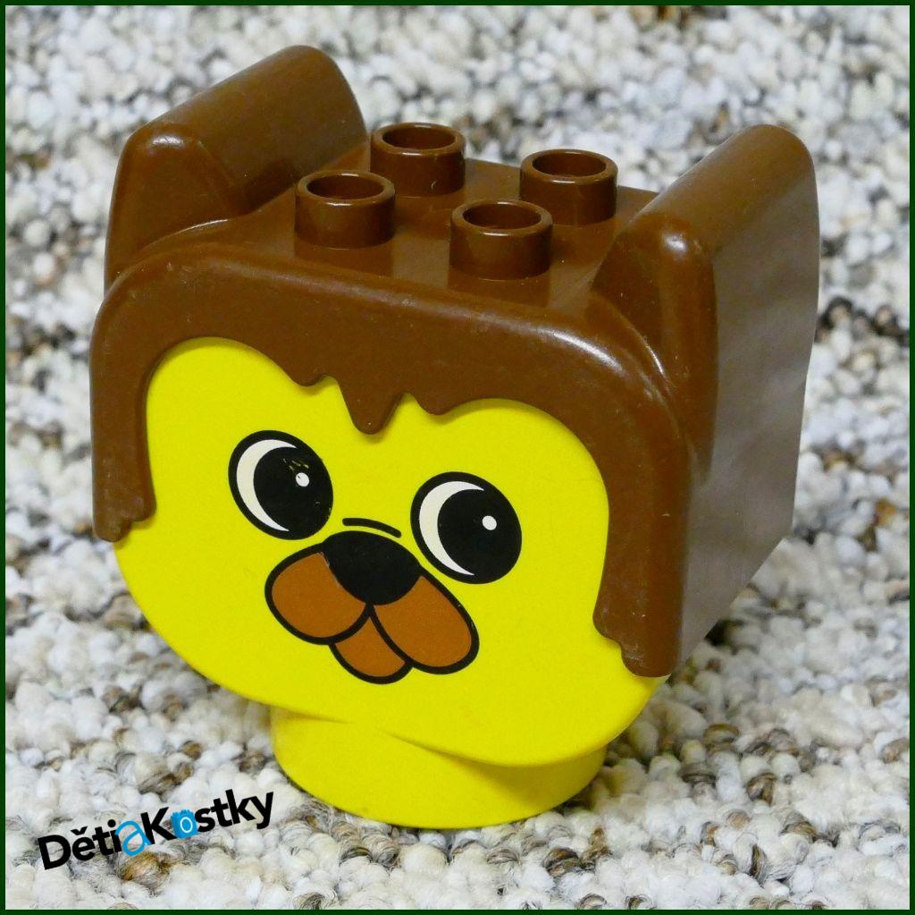 Lego® Duplo® Hlava Psa - Tmavě Hnědá - Malé Oči