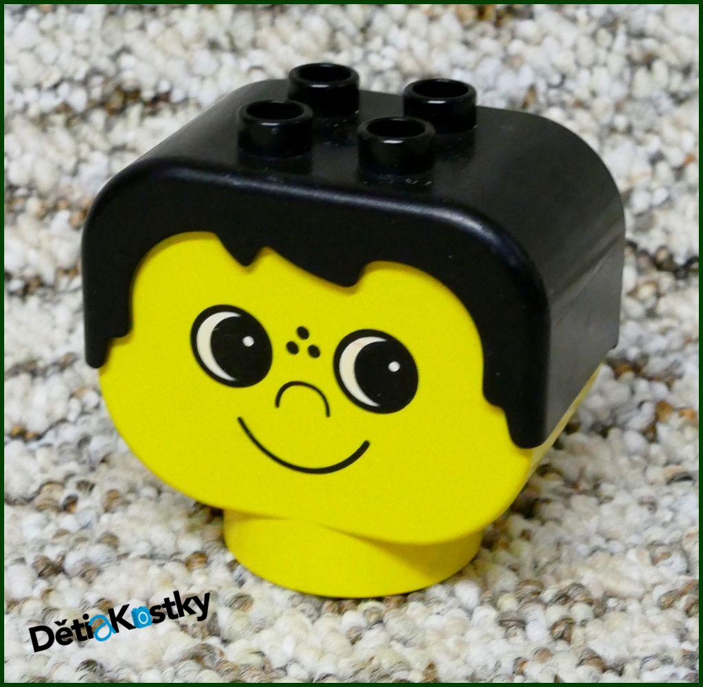 Lego® Duplo® Hlava Obličej - Černá - Malé Oči