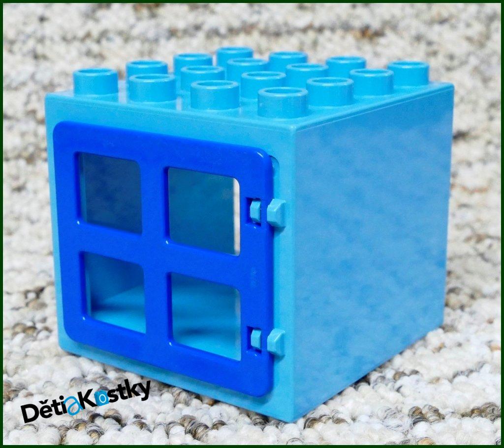 Lego® Duplo® Kostka s Oknem 4x4x4 Tyrkysová - Modré Okno