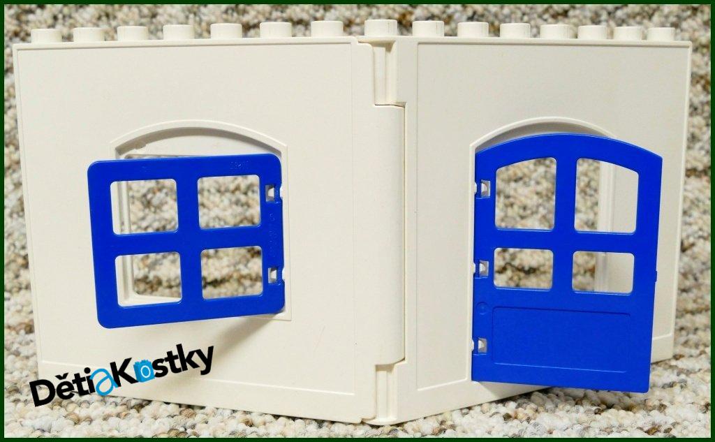 Lego® Duplo® Stěna Domu s Oknem a Dveřmi Bílá