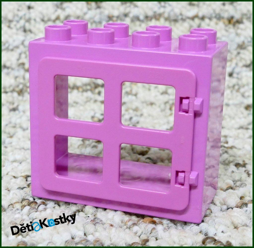 Lego® Duplo® Kostka s Oknem Růžová - Růžová Okenice Hranatá