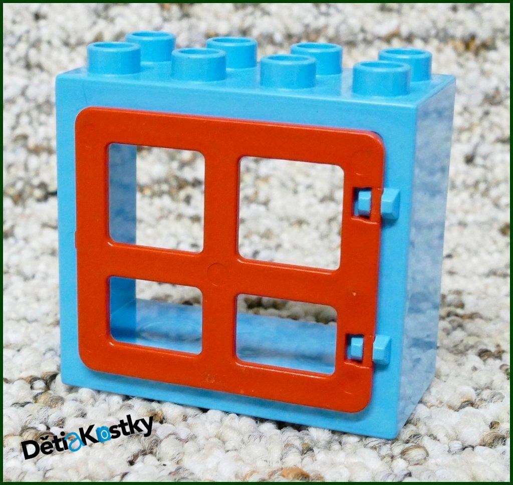 Lego® Duplo® Kostka s Oknem Tyrkysová - Červené Okno