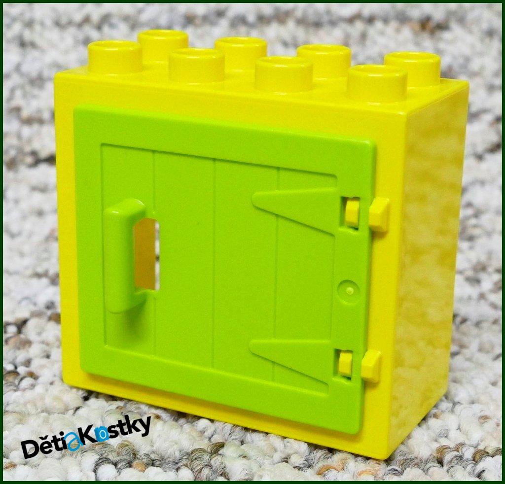 Lego® Duplo® Kostka s Dveřmi Žlutá (Limetka Dvířka)