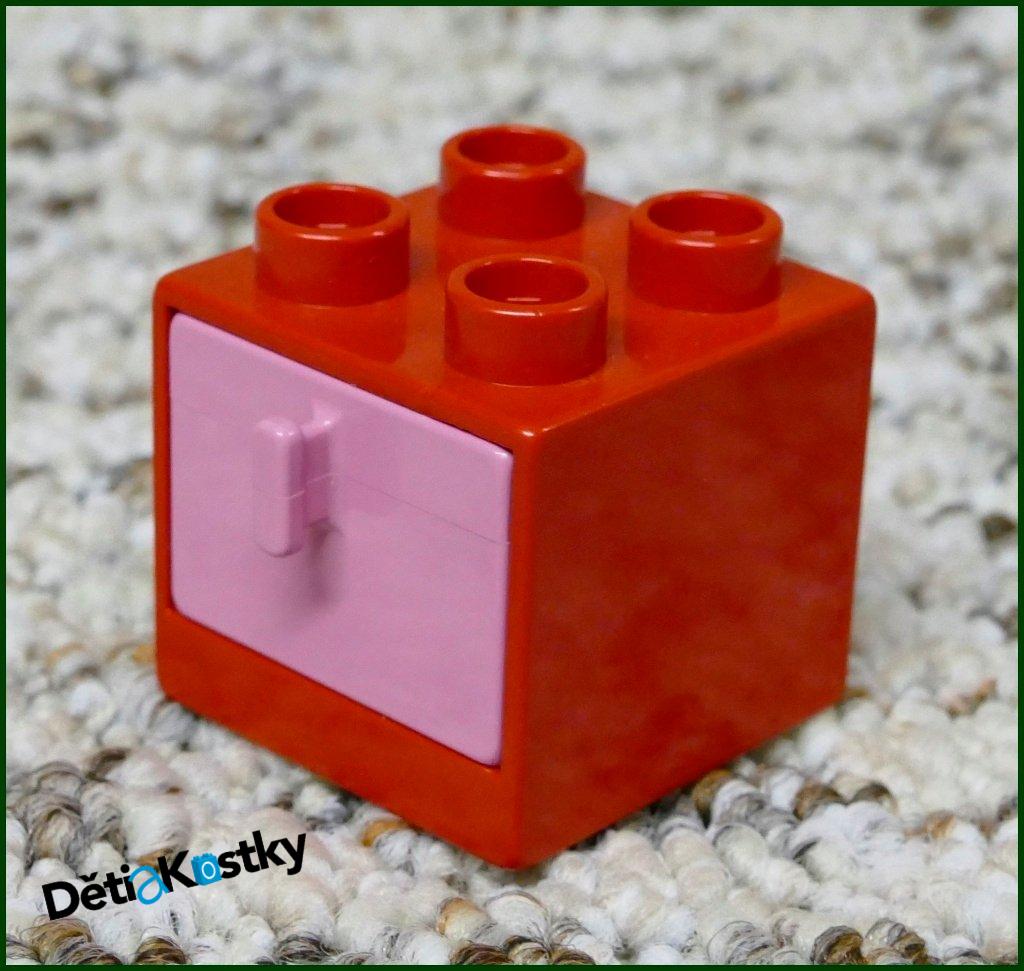 Lego® Duplo® Skříňka Malá Červená/Světle Růžový Šuplík