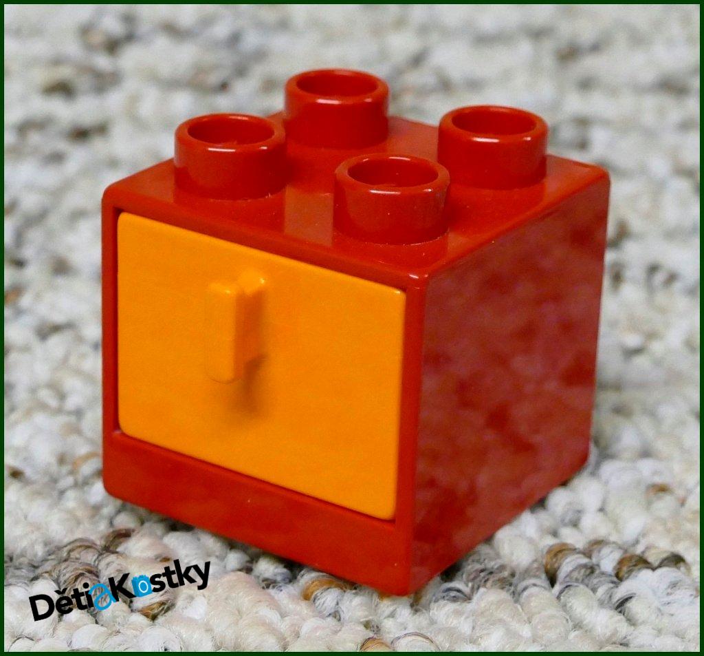 Lego® Duplo® Skříňka Malá Červená/Oranžový Šuplík