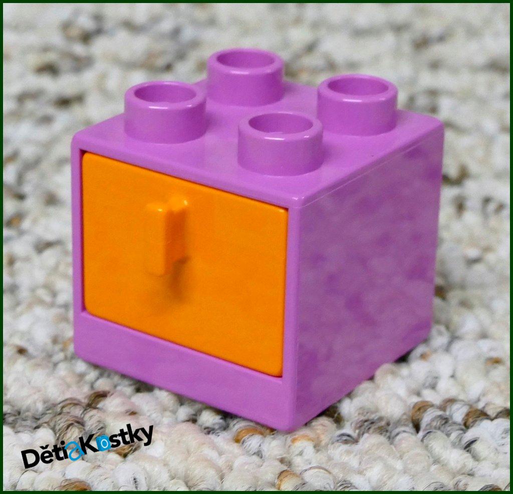 Lego® Duplo® Skříňka Malá Světle Růžová/Oranžový Šuplík