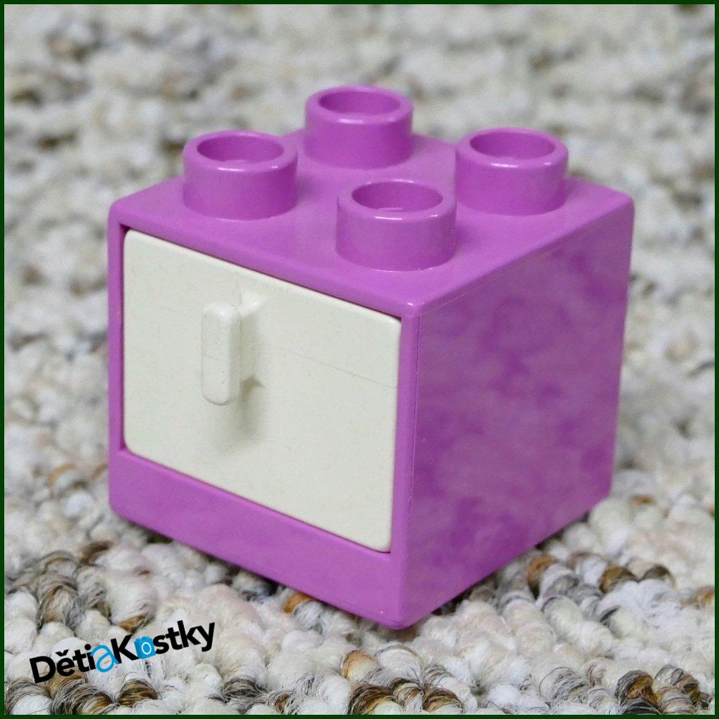 Lego® Duplo® Skříňka Malá Světle Růžová/Bílý Šuplík
