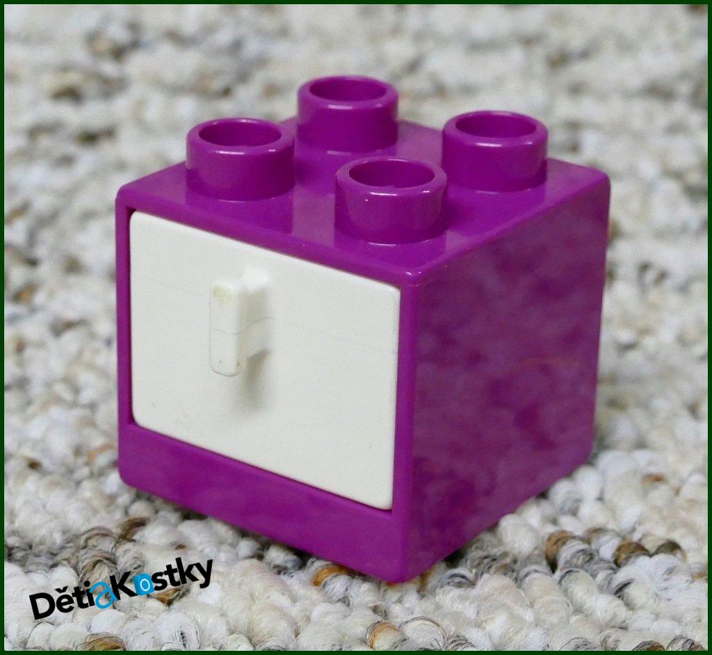 Lego® Duplo® Skříňka Malá Tmavě Růžová/Bílý Šuplík