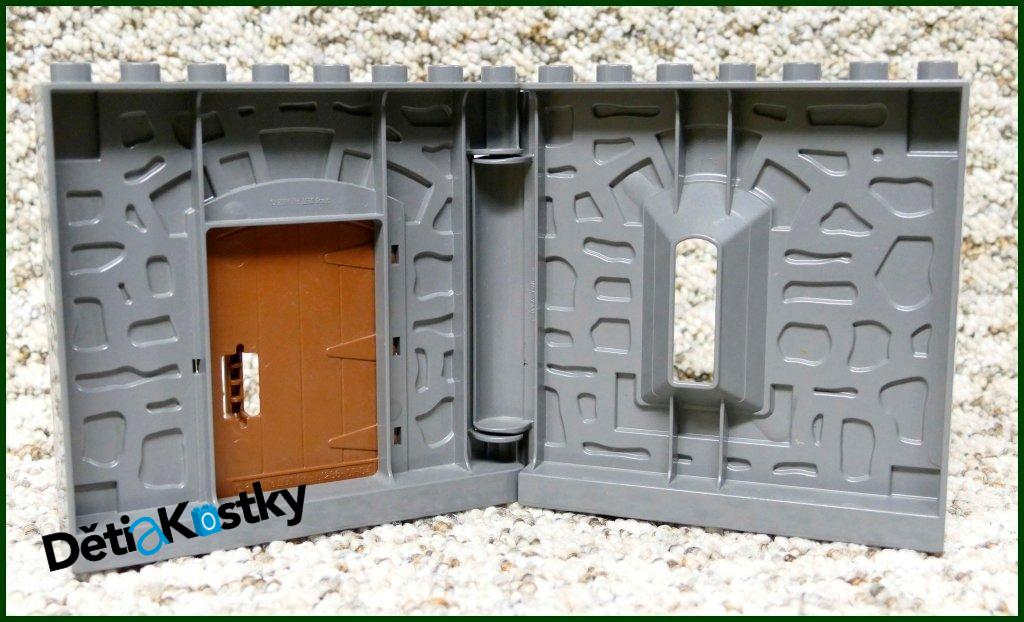 Lego® Duplo® Stěna Hradu Tmavě Šedá - Hnědé Dveře