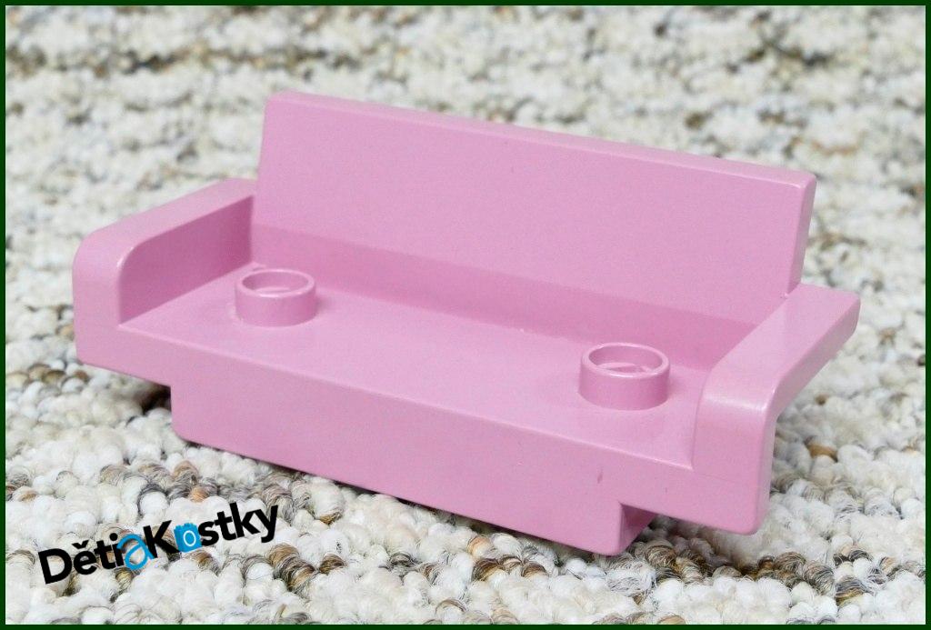 Lego® Duplo® Sedačka Dvojitá Světle Růžová (Hranatá)