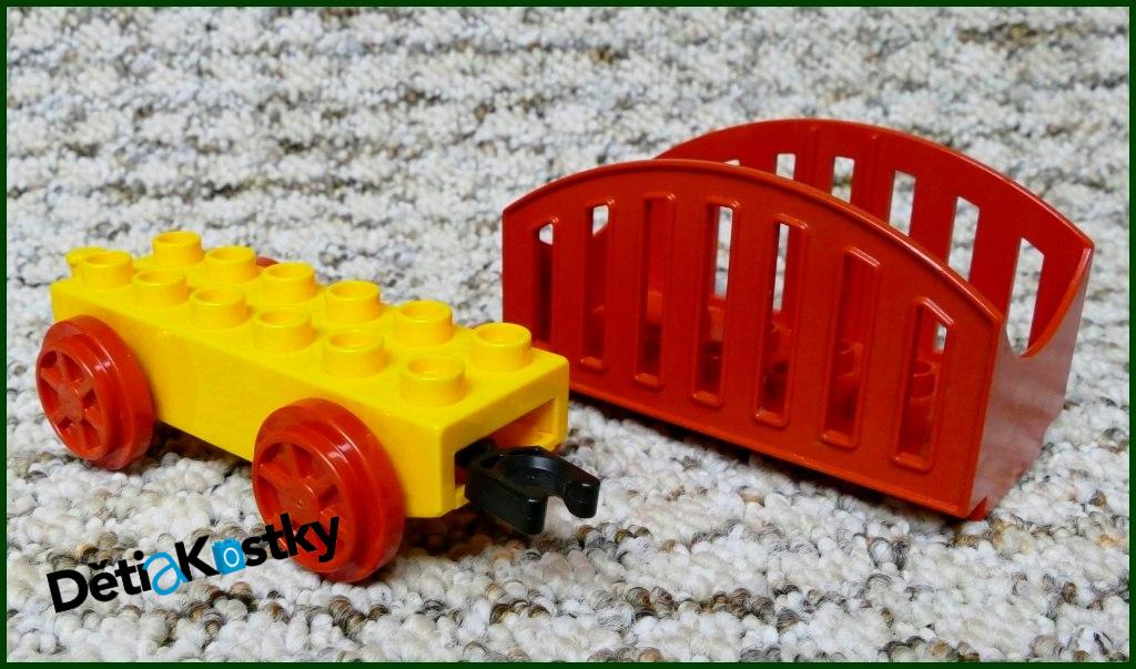 Lego® Duplo® Vagon Malý Oranžový - Zakulacená Červená Korba