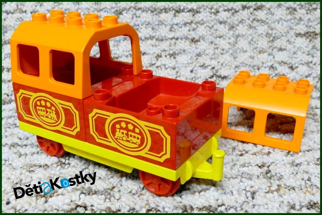 Lego® Duplo® Vagon pro Cestující Žlutý/Oranžový - Potisk Mašinky