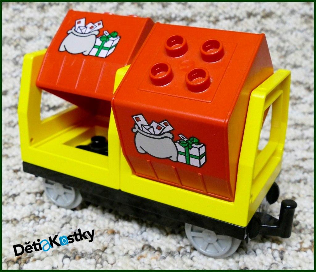 Lego® Duplo® Vagon - Kontejnery Výklopné Pošta - Žlutá/Červená