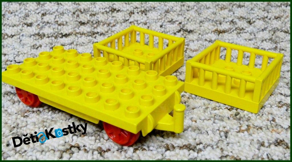 Lego® Duplo® Vagon (Žlutý Podvozek) s Nízkými Kontejnery - Ohrádky