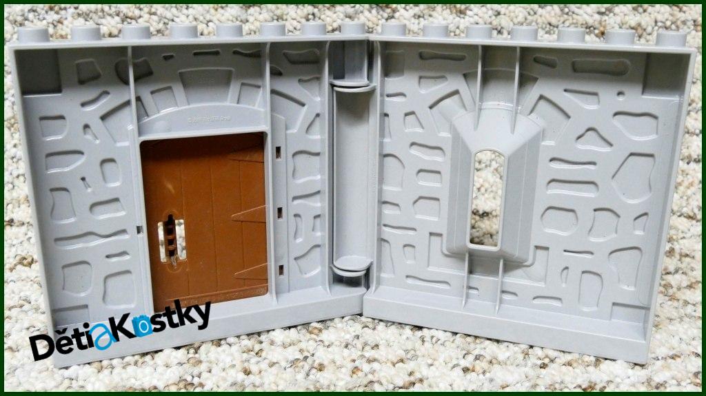 Lego® Duplo® Stěna Hradu Světle Šedá - Hnědé Dveře