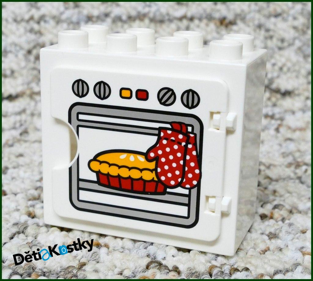 Lego® Duplo® Kostka s Dvířky Bílá (Trouba s Koláčem Bílá)