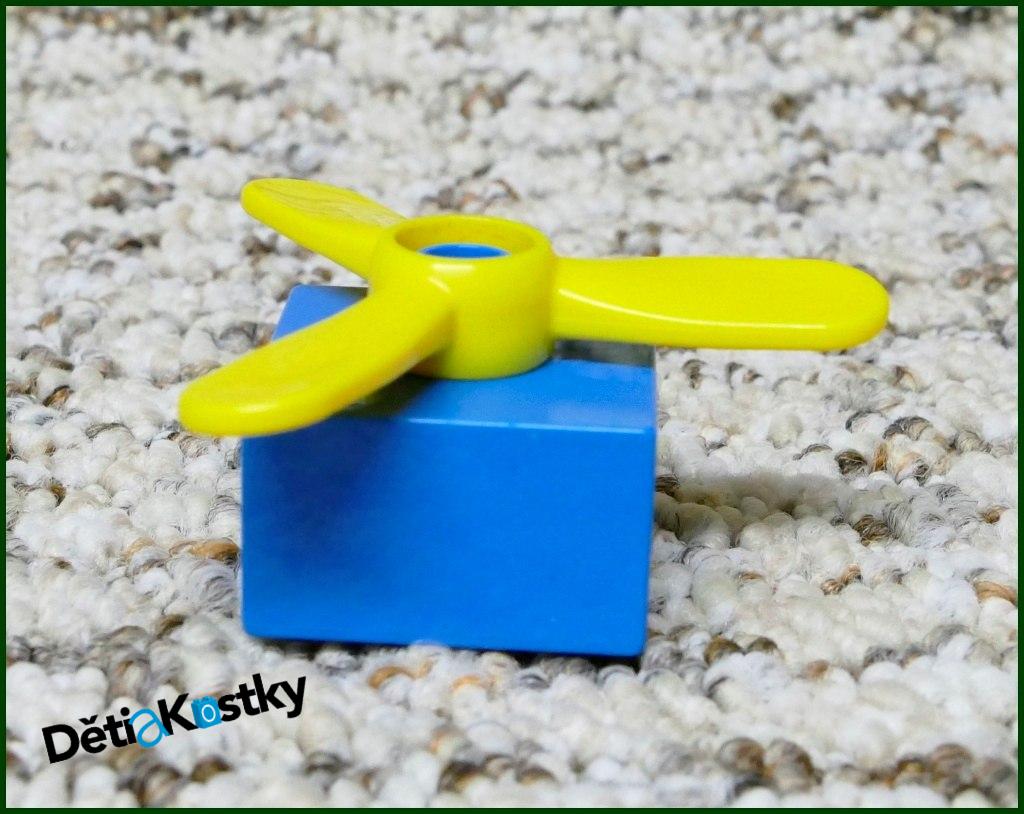 Lego® Duplo® Kostka 2x2 Azurová se Žlutou Vrtulí (INV)