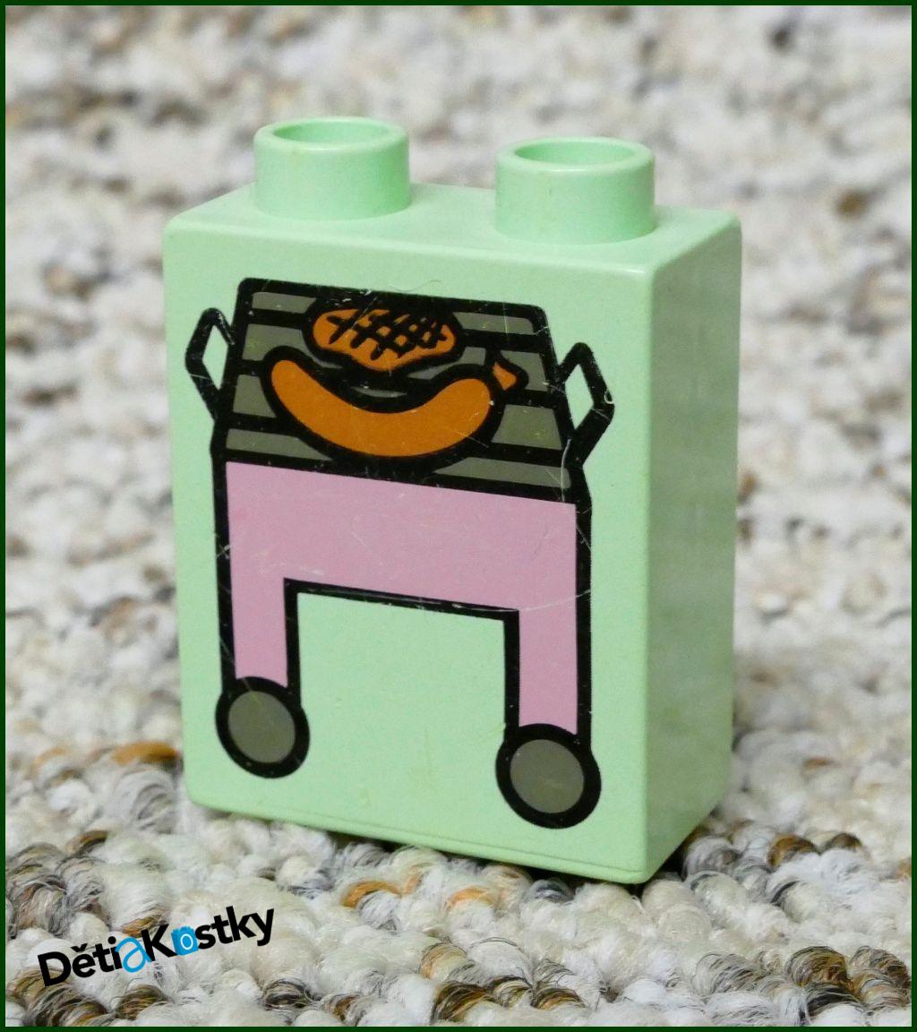 Lego® Duplo® Kostka 1x2x2 Světlounce Zelená - Gril