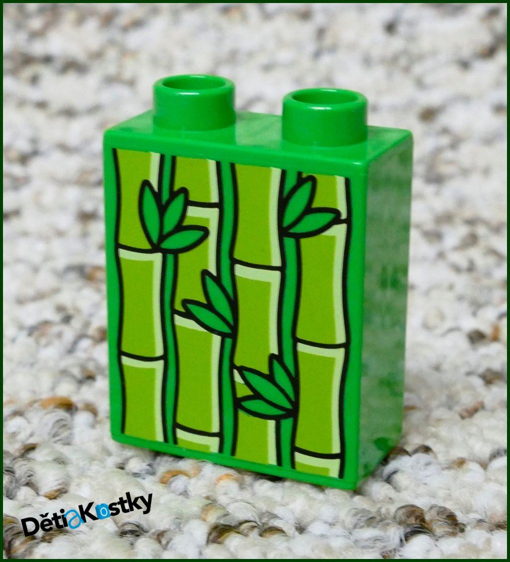 Lego® Duplo® Kostka 1x2x2 Sv. Zelená - Bambus (Novější)