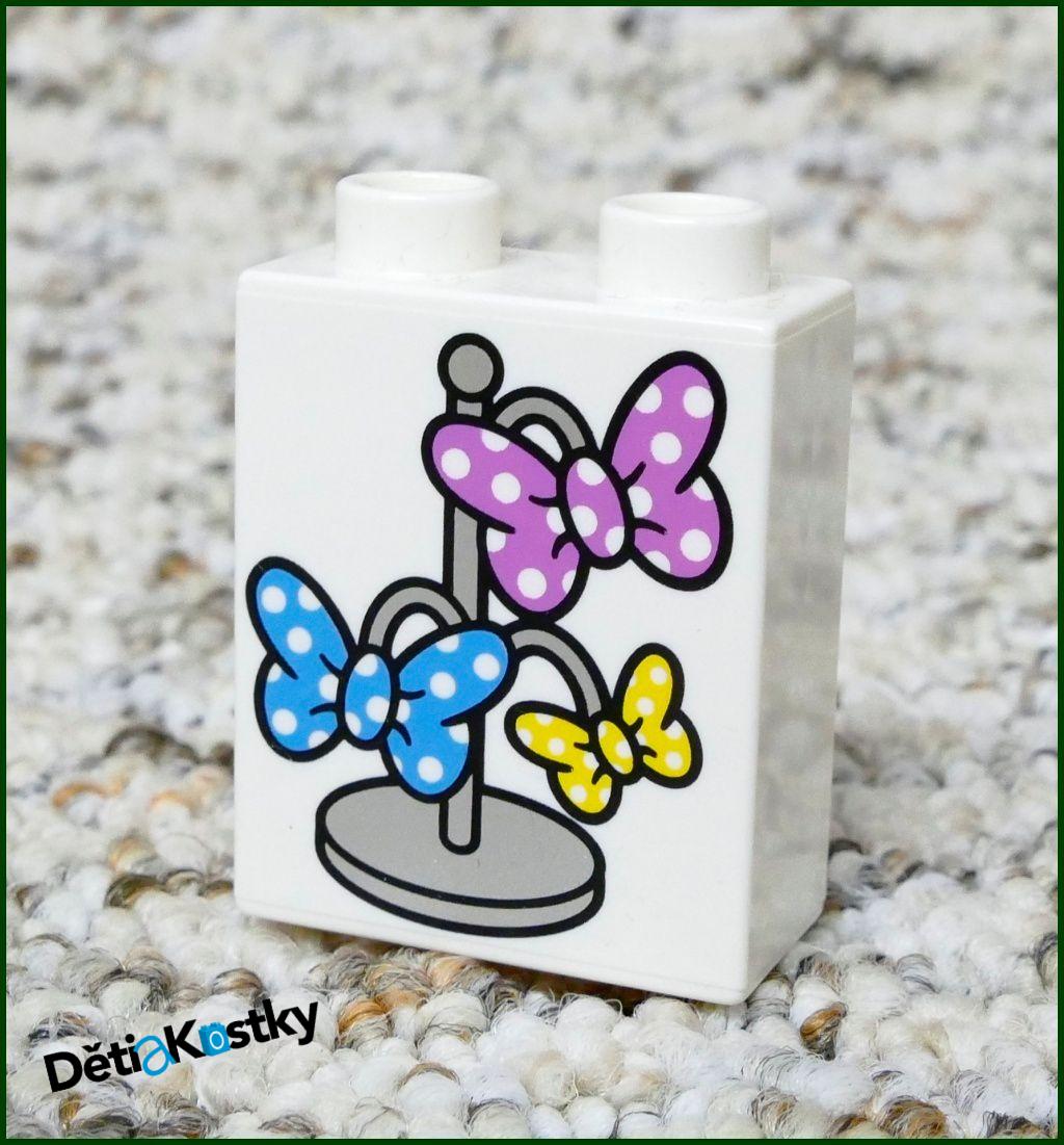 Lego® Duplo® Kostka 1x2x2 Bílá - Stojánek s Mašličkami